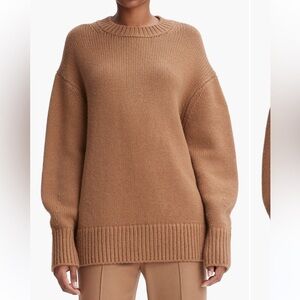 Vince Oversize Balloon Sleeve Wool & Cashmere SweaterMINK, Size Large NWT